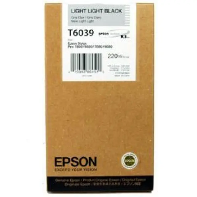 Epson T6039 Γνήσιο Μελάνι Εκτυπωτή InkJet Ανοιχτό Μαύρο (C13T603900)