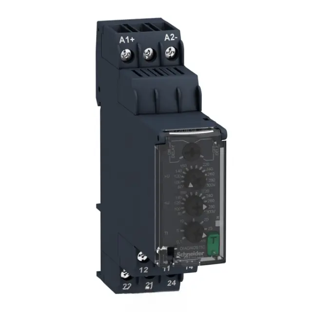 Harmony, Modular 1-phase voltage control relay, 8 A, 2 CO, 80…300 V AC/DC, 110…240 V AC/DC