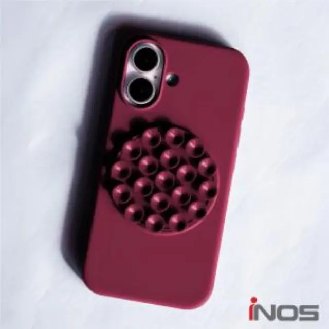 Θήκη Silicon & PC inos Apple iPhone 16 Pro με Suction Cup Μπορντώ N70861 3