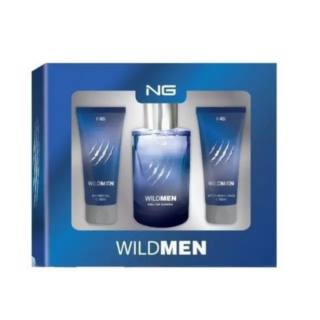 NG Perfumes Ανδρικό Αρωματικό Σετ: Wild For Men Eau De Toilette Set: NG Wild Eade Toilette 80ml + Αφροντούς 50ml + Αftershave 50ml