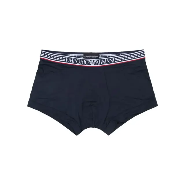 Emporio Armani Ανδρικό Boxer Silver Fit Eco-Friendly - Τριπλό Πακέτο, Χρώμα Μαρίν-Κόκκινο-Ανθρακί - S 2