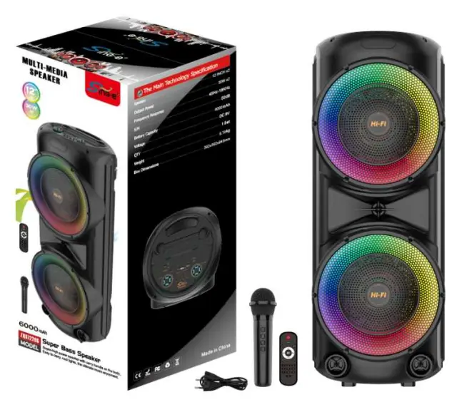 Φορητό ηχείο subwoofer με μικρόφωνο Karaoke - ZQS12206 - 160149 3