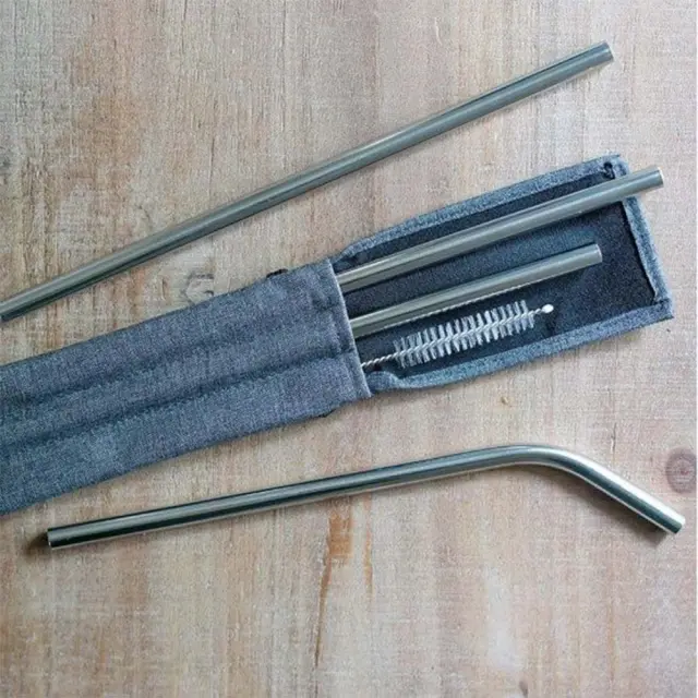 Healthy Human 5 Piece Stainless Steel Straw Set Ασημί HH-SOB22 (Healthy Human) - One Size 2