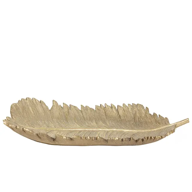 Μπωλ χρυσό πολυρεζίν σχήμα φτερό 33x16x5,1cm Zaros 26653 HE566