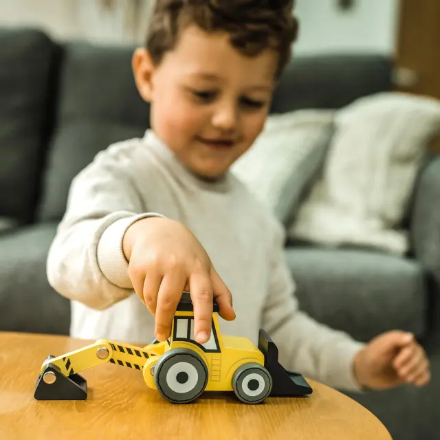 Ξύλινη Μπουλντόζα Construction Orange Tree Toys (FSC®) 2
