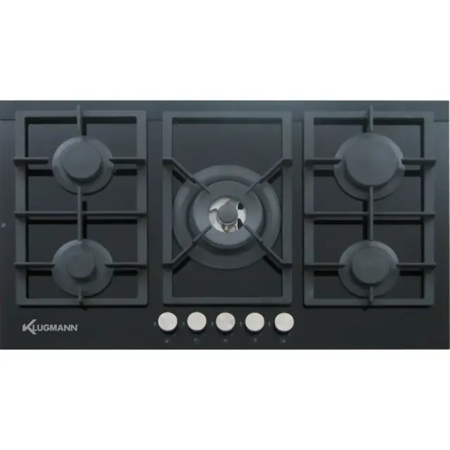 Klugmann KT905.5BGLD Κεραμική Εστία Κουζίνας Αερίου , 5 Εστίες Κεραμικές , 87Χ51,2Χ5 cm