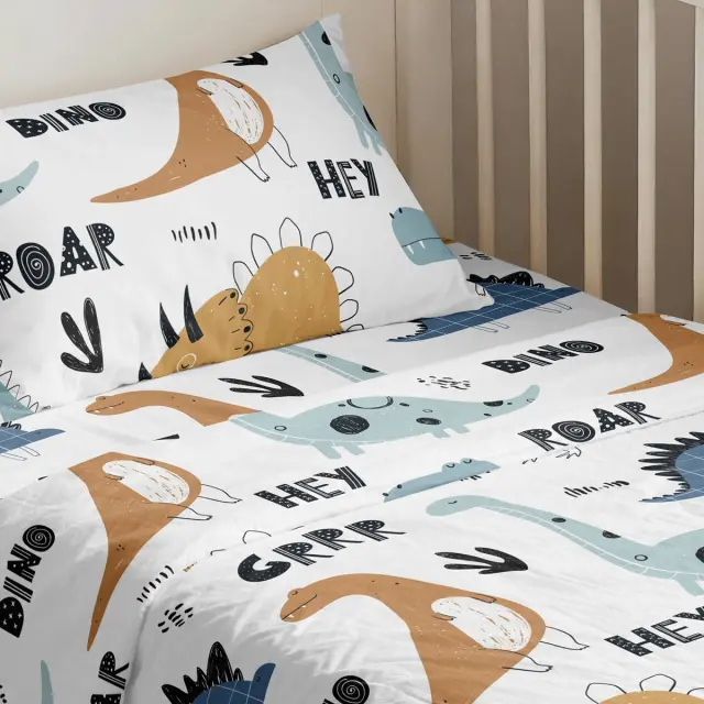 Σετ Σεντόνια Κούνιας 120x170 Prime Line Baby Melinen Wild Multicolor Χωρίς Λάστιχο100% Βαμβακοσατέν 2