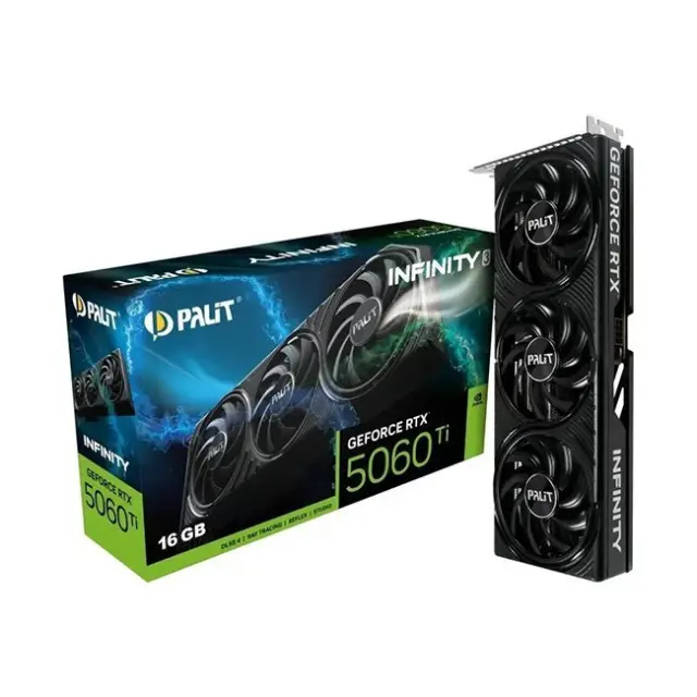Palit Κάρτα Γραφικών GeForce RTX 5060 Ti Infinity 3 16GB GDDR7 (NE7506T019T1-GB2061S)