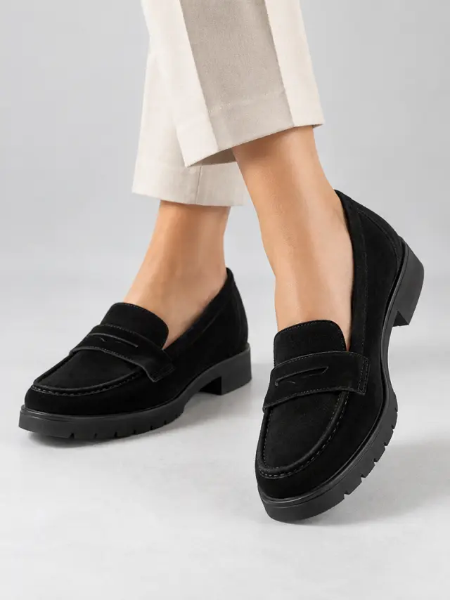Gabor Μοκασίνια-Loafers Γυναικείο δέρμα Nubuck Μαύρο GAB/400101 001-BLACK - 37 2