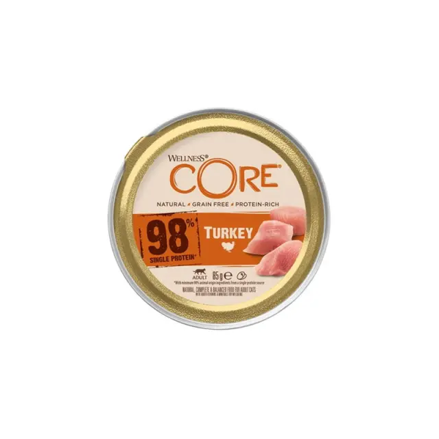Wellness Core Cat Adult Πατέ 98% Γαλοπούλα 85gr Μονόχρωμο