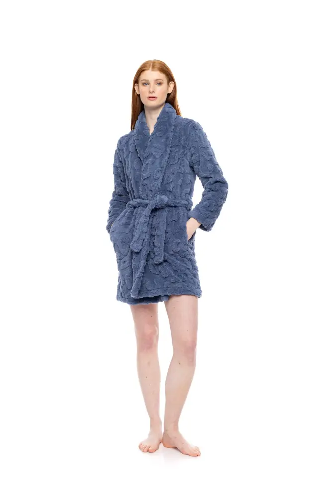 W1874 - Cosmos Blue - ROBE FLEECE LEO