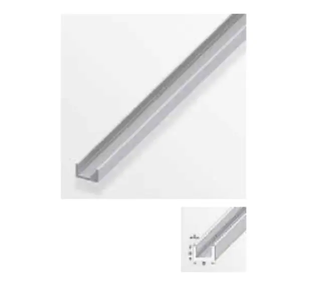 Προφίλ "U" Αλουμινίου Ασημί 2m 10x11.5x1.5cm