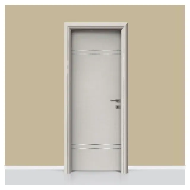 Πόρτα εσωτερική laminate με inox στοιχεία σχέδιο 201