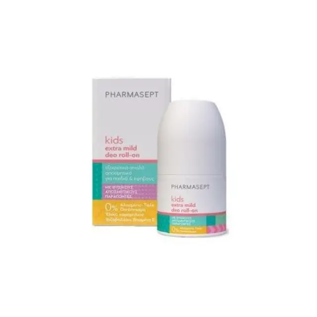 Pharmasept Extra Mild Kids Deo Roll-On Εξαιρετικά Απαλό Αποσμητικό για Παιδιά Χωρίς Οινόπνευμα και Άλατα Αλουμινίου, 50ml