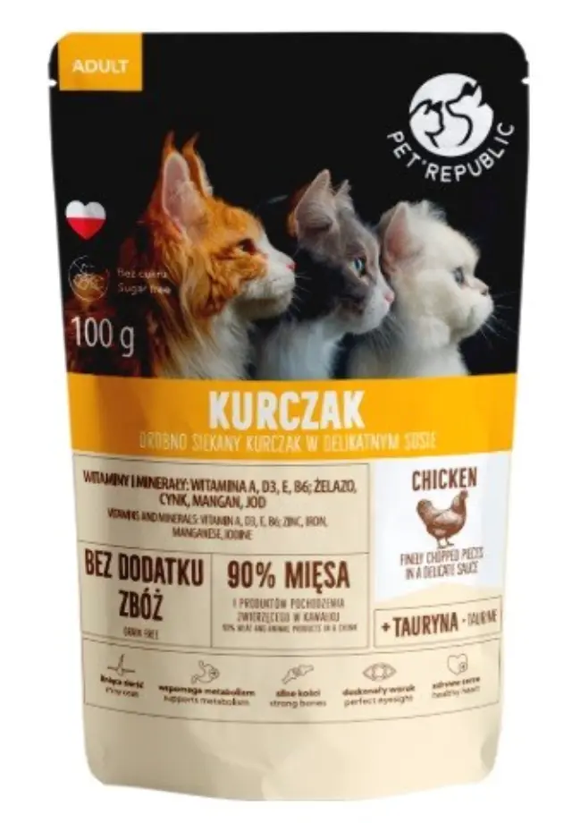 PET REPUBLIC Adult Chicken finely chopped - wet cat food- 100 g