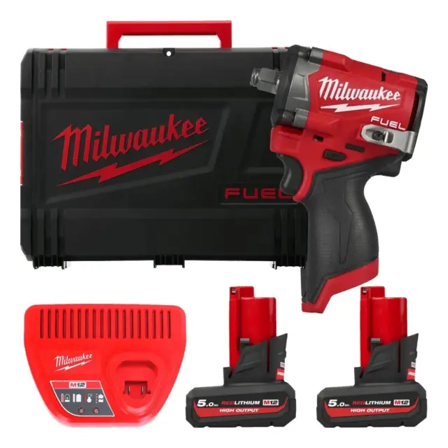 Milwaukee 4933493455 - Συμπαγές Μπουλονόκλειδο M12 FUEL™ FCIWF12G3-502X 1/2˝ με Δαχτυλίδι Συγκράτησης με 2 Μπαταρίες 5.0Ah (2x 5.0Ah) + Φορτιστή σε Βαλίτσα Μεταφοράς