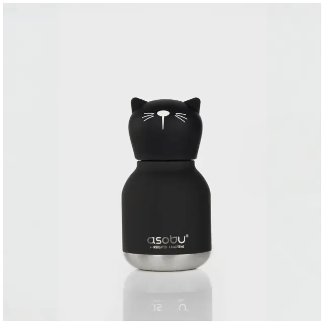 ASOBU Μίνι Παγούρι Ανοξείδωτο Bestie - Black Cat 200 ml