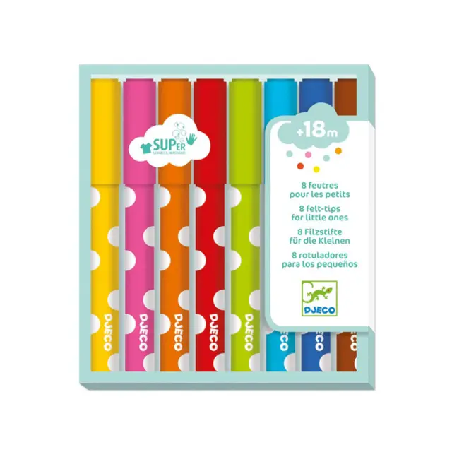 Djeco 8 Μαρκαδόροι για μικρά παιδιά 3-6 ετών 09001