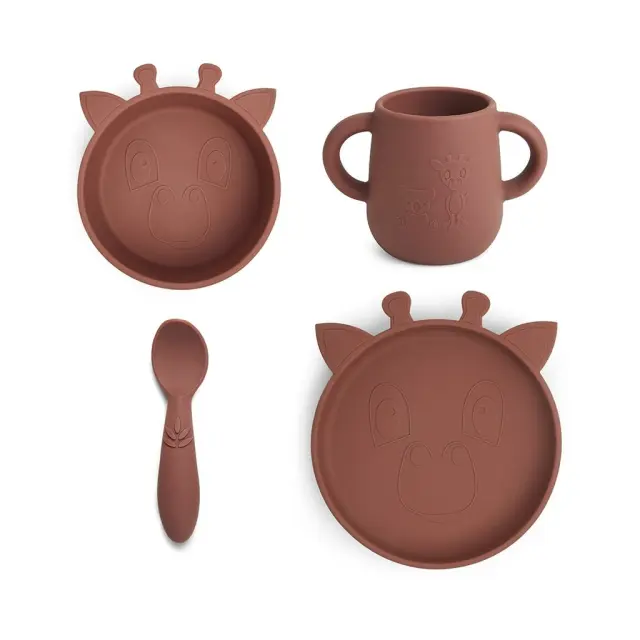 Nuuroo - Lykke silicone dinner set - 4 pack - Mahogany