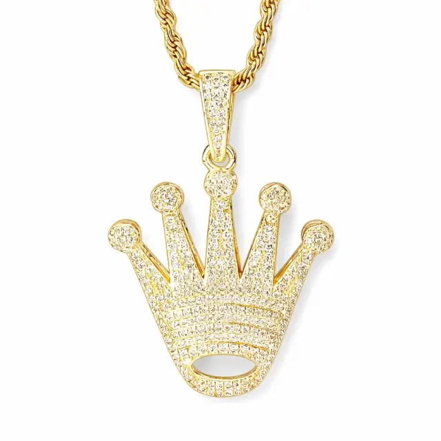 Ghetto Hip-hop Famous Crown Pendant Necklace