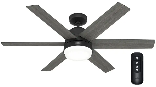 Hunter Arete 132 Matte Black - Ανεμιστήρας Οροφής με Φωτιστικό