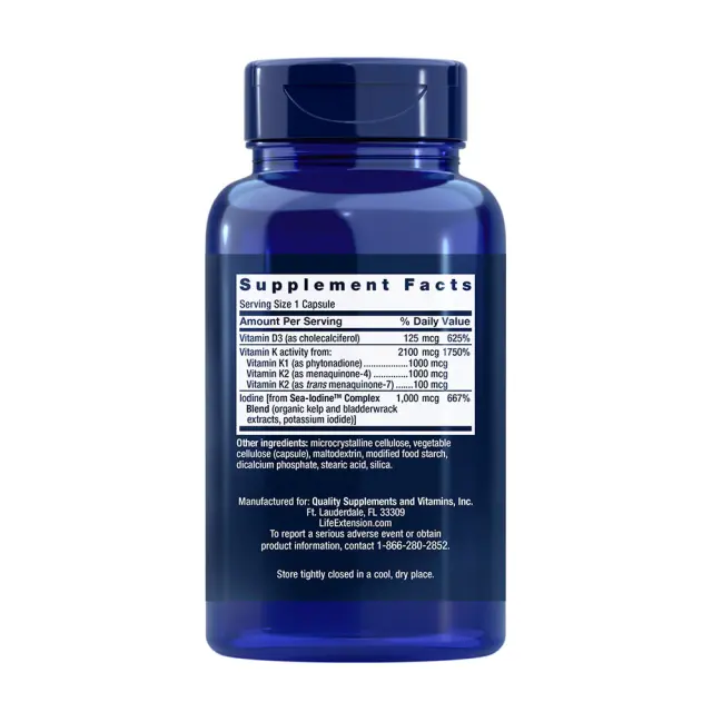 Life Extension Vitamins D and K with Sea-Iodine 2