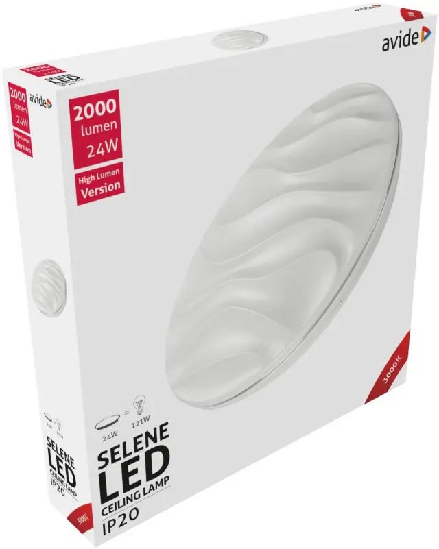 Avide LED Μοντέρνα Πλαφονιέρα Οροφής Selene 24W 380*70mm Θερμό 3000K 15.001.0589