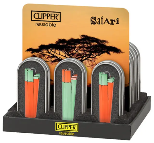 Clipper Αναπτήρας Μεταλλικός Μεγάλος - Safari 2