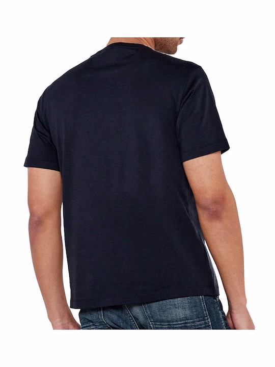 Guess T-shirt Navy με μπεζ ρίγα Μπλε Σκούρο - XL 2