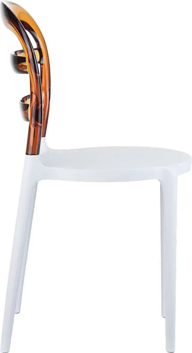 Καρέκλα Στοιβαζόμενη BIBI Λευκό/Amber PP/Ακρυλικό 42x50x85cm 3