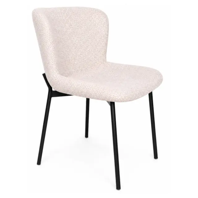Καρέκλα Livia Unihome Μπεζ/Μαύρο 47x57x84εκ (Σετ 4 τεμαχίων)