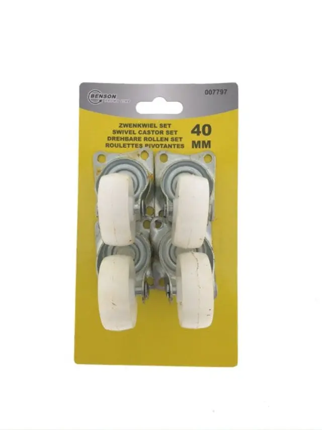 Swivel castor set 40 mm white 4 pieces