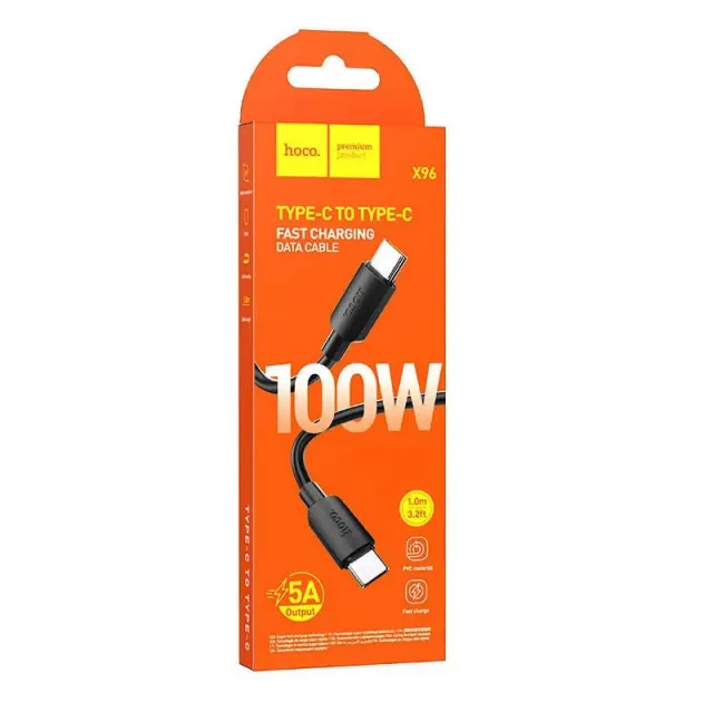HOCO cable Type C to Type C PD 6A 100W X96 1 m black 2