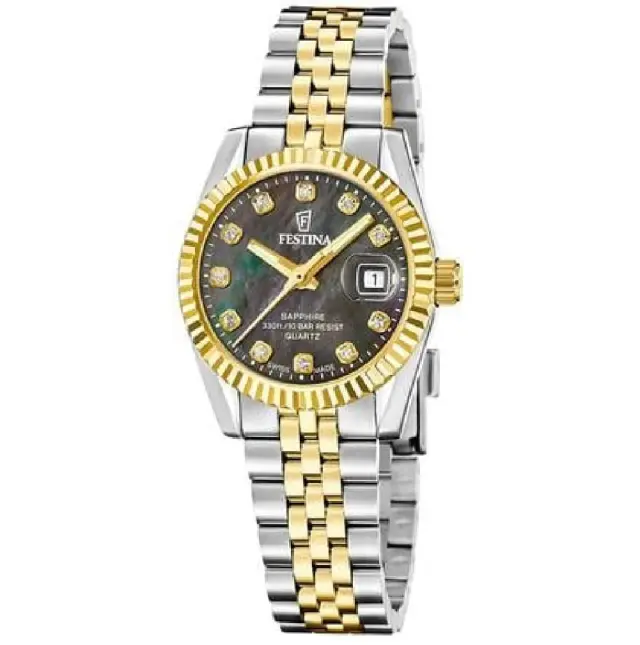 Festina Swiss Made Women's Watch Two Tone Stainless Steel Bracelet F20088/5