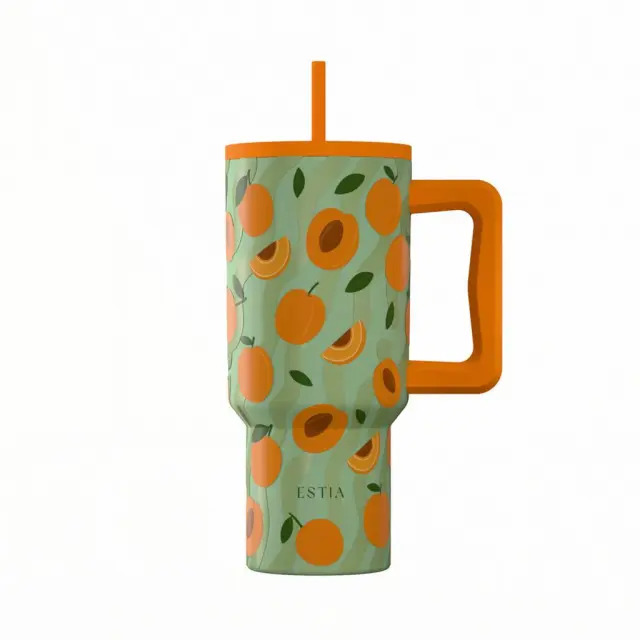 Estia Θερμός Straw Tumbler XL 900ml Peach Garden / 41632 (Estia)