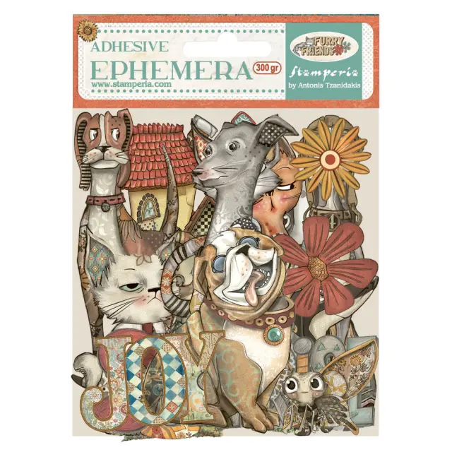 Αυτοκόλλητα Die Cuts-Ephemera Stamperia, Furry Friends