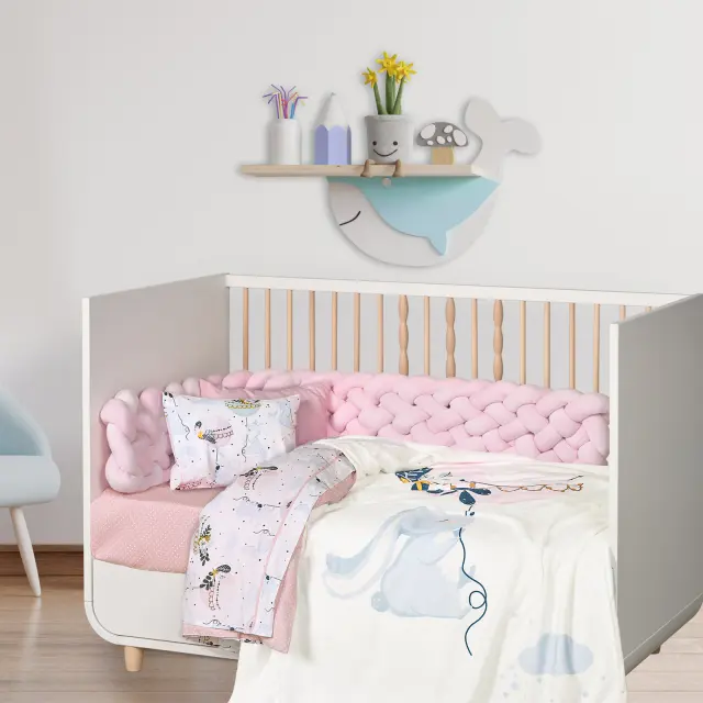 Κουβέρτα Κούνιας 110Χ150 300gsm Fun Das Home 4915 Light Blue-Pink-Mint 100% Πολυέστερ 2