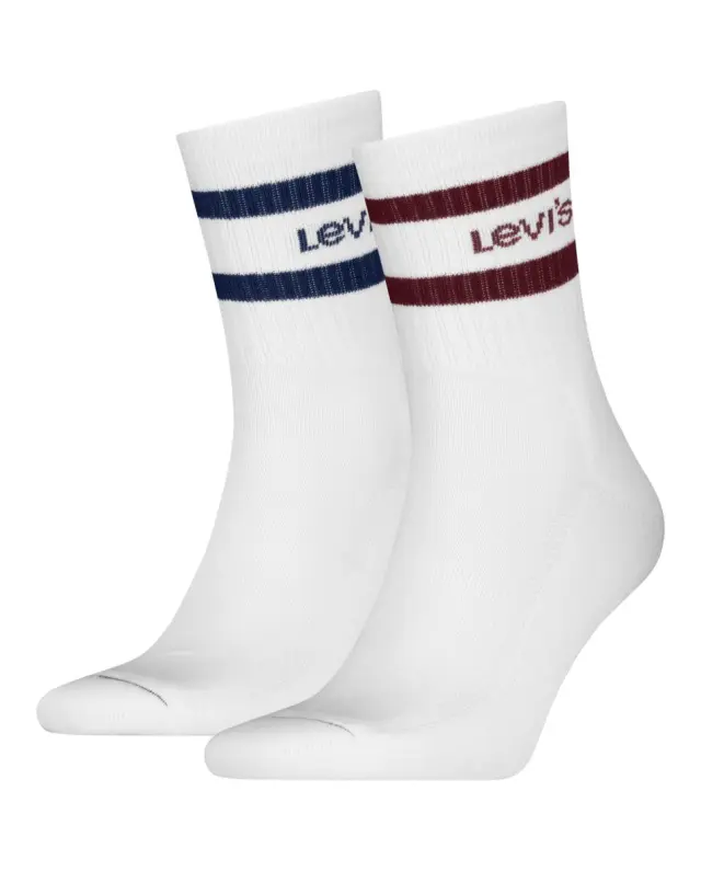 Levi's Uni Short Cut Sport Stripe Socks White/Red/Blue White/Red/Blue - 43/46