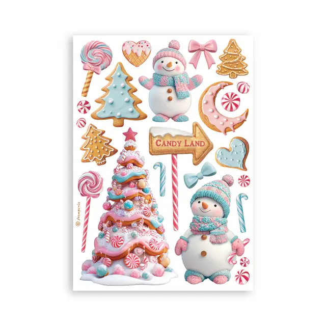 Αυτοκόλλητα Washi pad A5, 8 φύλλα, Candy Christmas, Stamperia 3