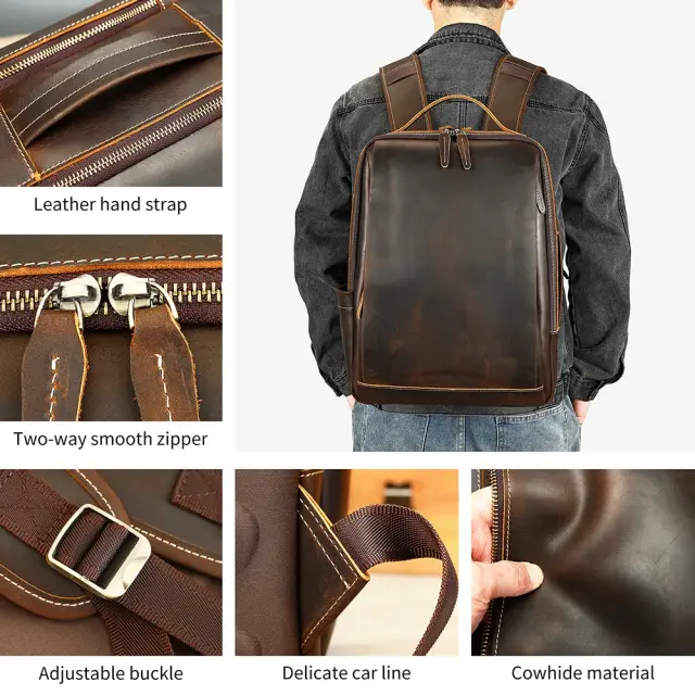 Δερμάτινο σακίδιο πλάτης Cardinal 19 L 2326 coffee - One Size 2