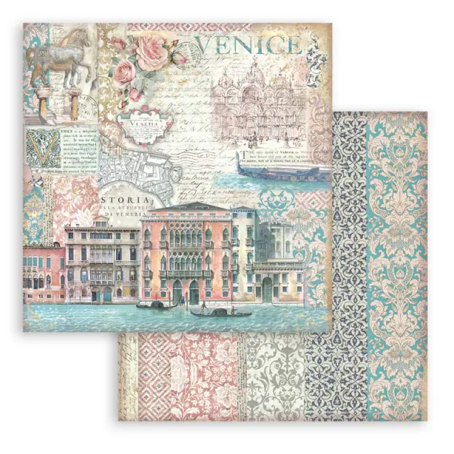 Χαρτιά scrapbooking 10τεμ, 20.3×20.3cm Stamperia, Venice City of Art 2