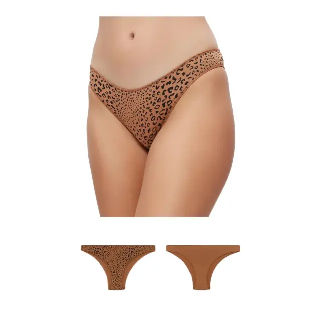 Minerva Γυναικείο Brazil Modal Fimelle - Διπλό Πακέτο, Χρώμα Animal-Caramel - S
