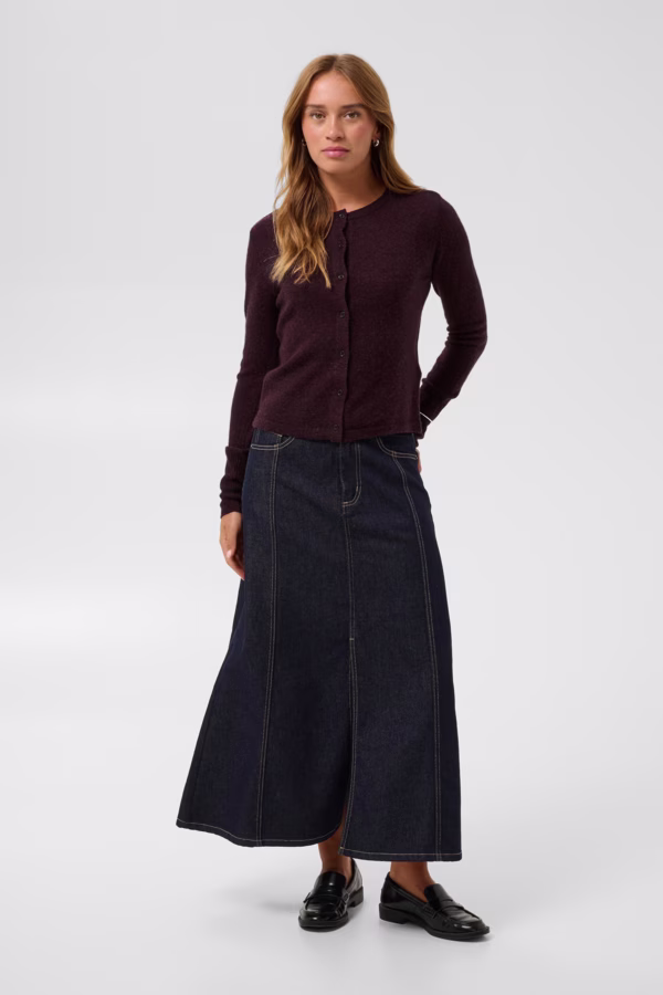 Kaffe KAcashie Wool and Cashmere-Blend Ζακέτα Μπορντό Μπορντό - XXL 2