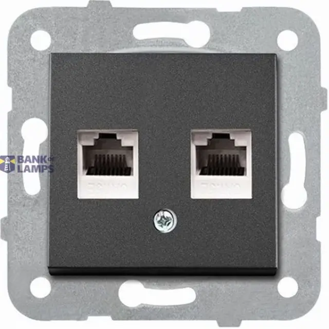 Novella-Trenda Black Two Gang Data Socket (2xCAT6)