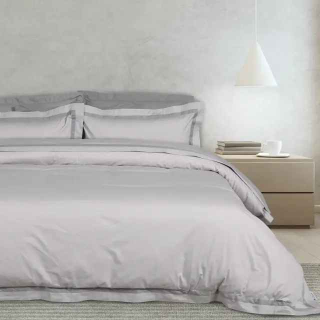 Σετ Παπλωματοθήκη 220x240 Υπέρδιπλη Executive Das Home 1698 Grey 100% Βαμβακοσατέν