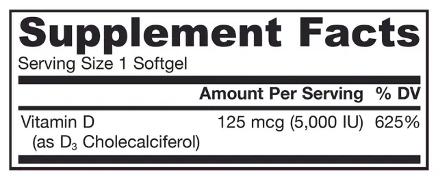 Jarrow Formulas Vitamin D3 5000 IU 2