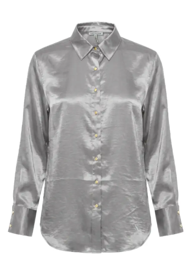 Funky Buddha γυναικείο oversized σατέν πουκάμισο FBL014-118-05-2