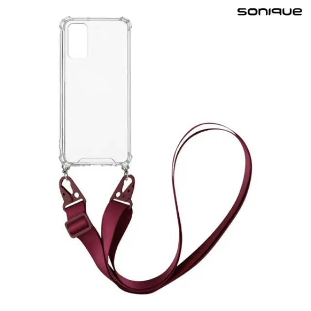 Sonique Θήκη Σιλικόνης με Strap Armor Clear για Samsung Galaxy A13 5G / A04s - Μπορντώ