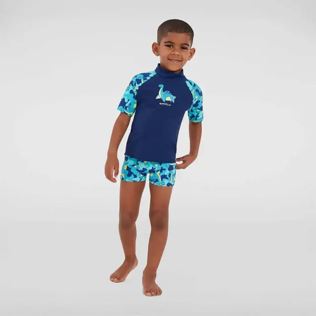 Speedo Infant Shortsleeve Printed UV Protection Rash Top Set Γαλάζιο 811883G748 (Speedo)