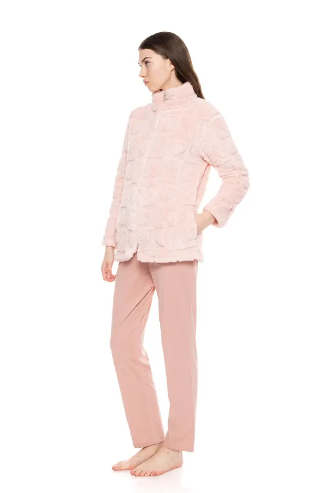 W1681 - Baby Pink - ROBE ZIPPER FLEECE LOVE - XXL 2